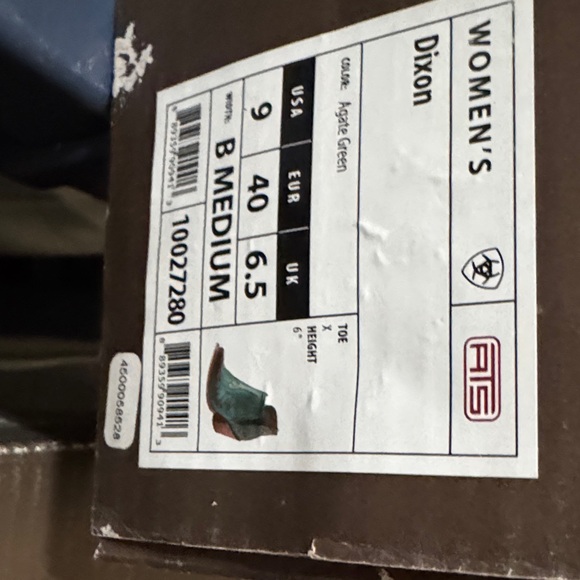 Ariat Teal Western Ankle Boots with Brown Accents - Picture 7 of 7